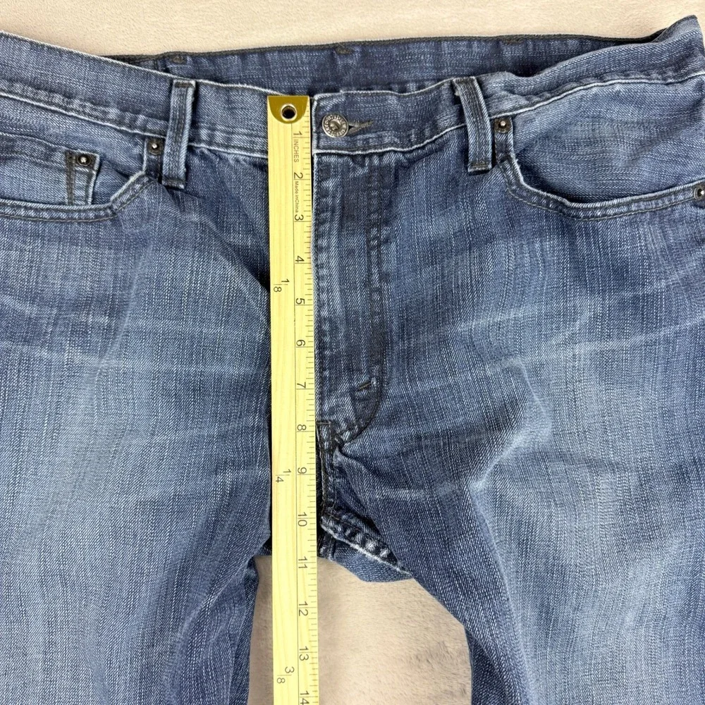 Levis 527 Jeans Men 38x32 (Fit 36x29) Blue Bootcut Slim Leather Patch Rodeo 2010